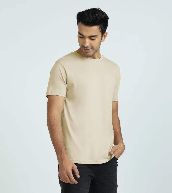 Men's mock - neck t - shirts with a modern and sleek styleIconique Supima Cotton T-shirt Ivory White Men's mock - neck t - shirts with a modern and sleek styleIconique Supima Cotton T-shirt Ivory White