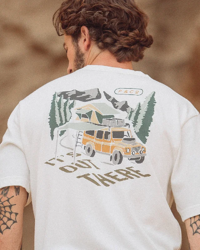 Men's smart - casual checkered t - shirts for semi - formal occasionsIt's Out There T-Shirt - Off White