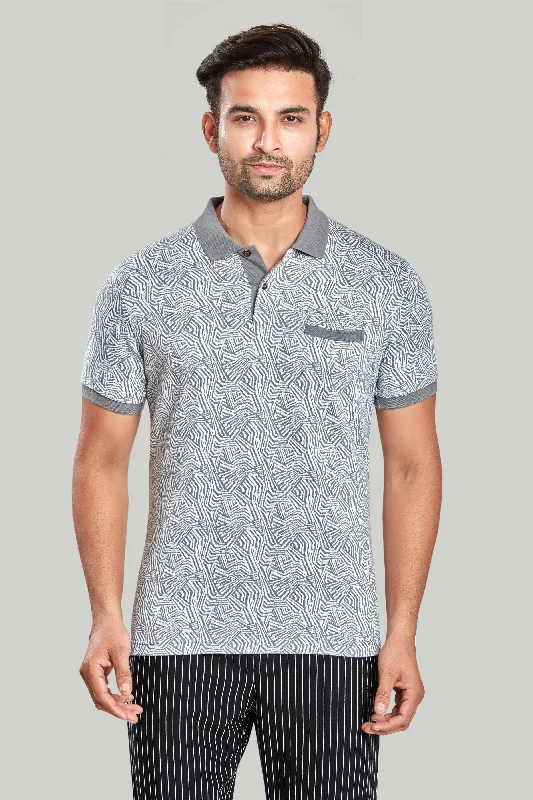 Men's quick - dry polo shirts for water sports activitiesJacquard Texture Polo