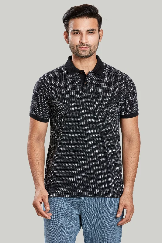 Men's lightweight performance polo shirts for tennis matchesJacquard Texture Polo
