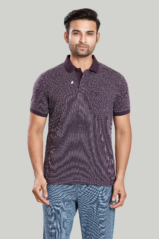 Men's vintage - inspired retro polo shirts with unique patternsJacquard Texture Polo