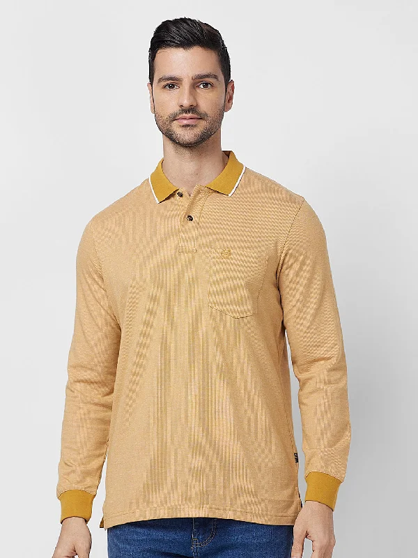 Men's two - tone stripe polo shirts with a preppy styleJacquard Texture Polo