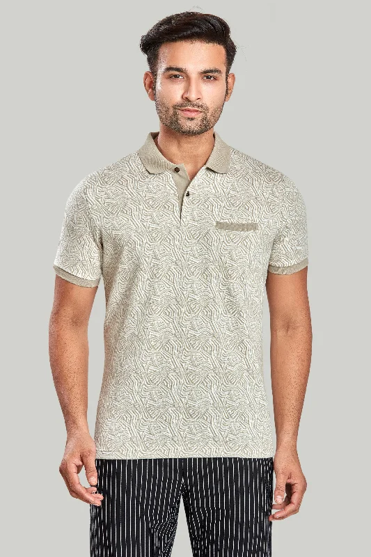 Men's ribbed cuffs and hem polo shirts for a textured lookJacquard Texture Polo