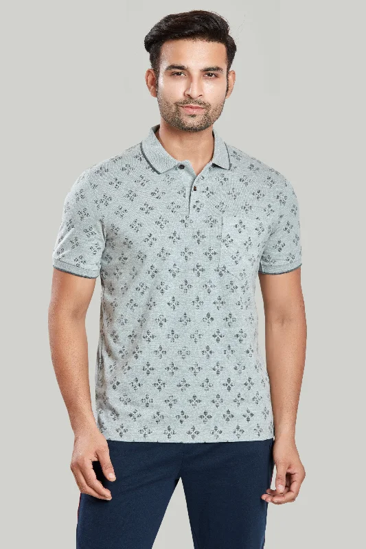 Men's formal - style silk blend polo shirts for special occasionsJersey Flower Print Polo Men's formal - style silk blend polo shirts for special occasionsJersey Flower Print Polo