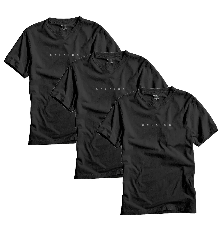 Men's slim fit short sleeve polo shirts with contrast collarsKids' T-Shirts Pack of 3 - Black | Black | Black Men's slim fit short sleeve polo shirts with contrast collarsKids' T-Shirts Pack of 3 - Black | Black | Black