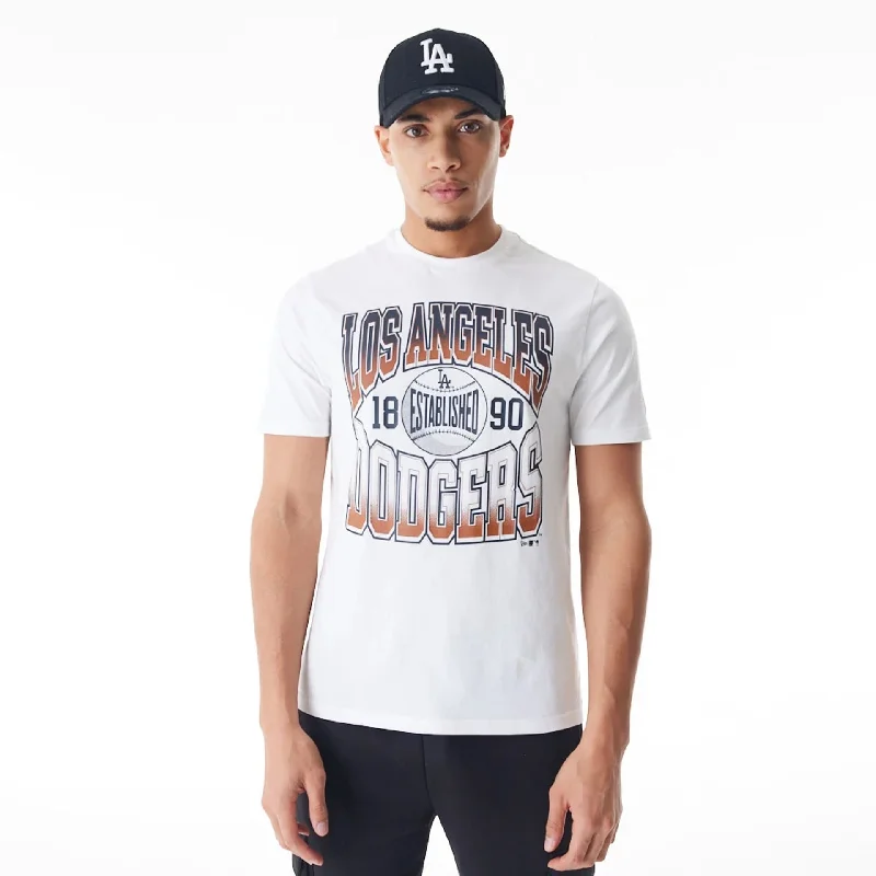 Men's organic cotton crew - neck t - shirts for everyday comfortLA Dodgers MLB Gradient Graphic White T-Shirt Men's organic cotton crew - neck t - shirts for everyday comfortLA Dodgers MLB Gradient Graphic White T-Shirt