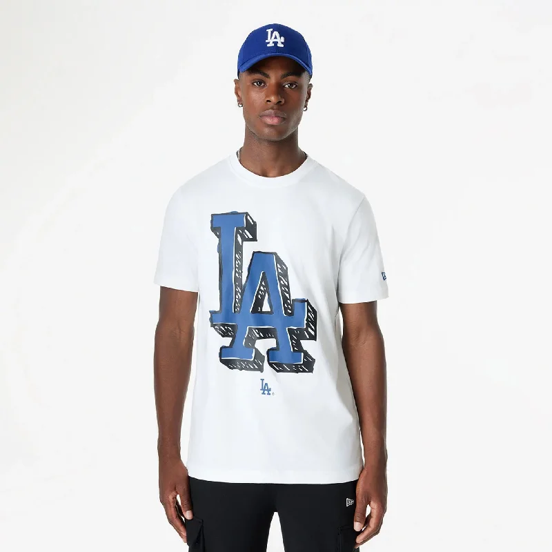 Men's UV - protection t - shirts for outdoor activities in the sunLA Dodgers Official Doodles White T-Shirt Men's UV - protection t - shirts for outdoor activities in the sunLA Dodgers Official Doodles White T-Shirt