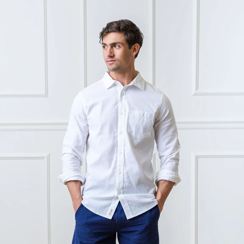 Men's luxury cashmere blend polo shirts in solid colorsLinen Button Down Shirt