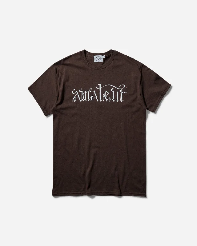 Men's thermal t - shirts with a high - neck design for cold weatherMen's Amateur T-Shirt Brown Men's thermal t - shirts with a high - neck design for cold weatherMen's Amateur T-Shirt Brown