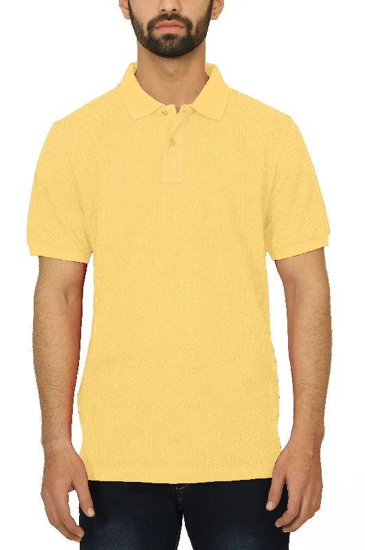 Men's formal - style silk blend polo shirts for special occasionsMAIZE