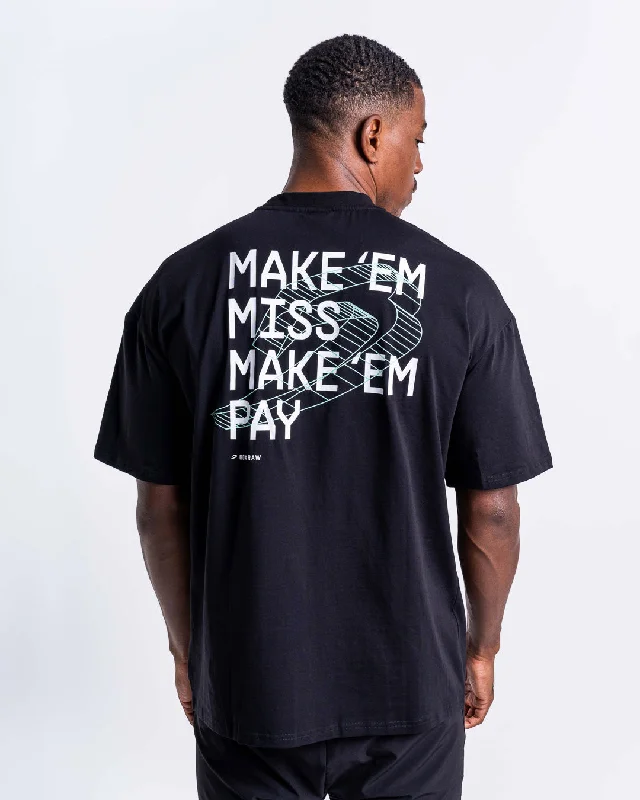 Men's smart - casual checkered t - shirts for semi - formal occasionsMake 'Em Miss Oversized T-Shirt - Black Men's smart - casual checkered t - shirts for semi - formal occasionsMake 'Em Miss Oversized T-Shirt - Black