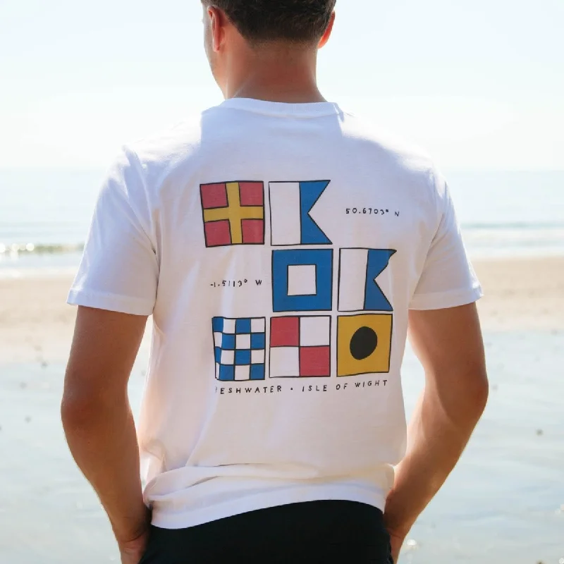 Men's printed Hawaiian t - shirts for tropical vacationsMaritime Flags T-Shirt