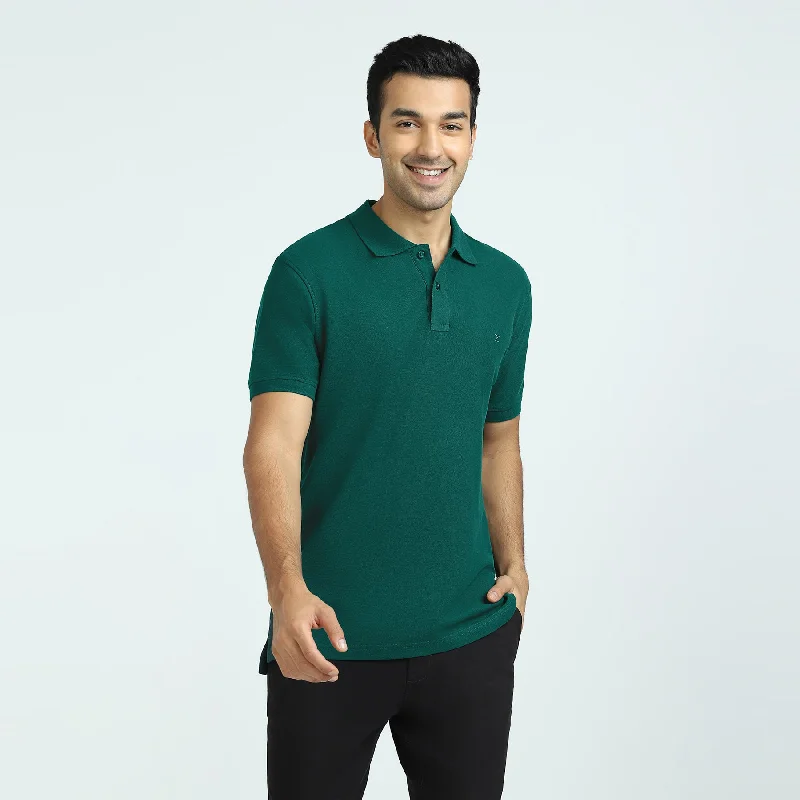 Men's button - front t - shirts with a unique artistic printElement Combed Cotton Polo T-shirts Forest Green Men's button - front t - shirts with a unique artistic printElement Combed Cotton Polo T-shirts Forest Green