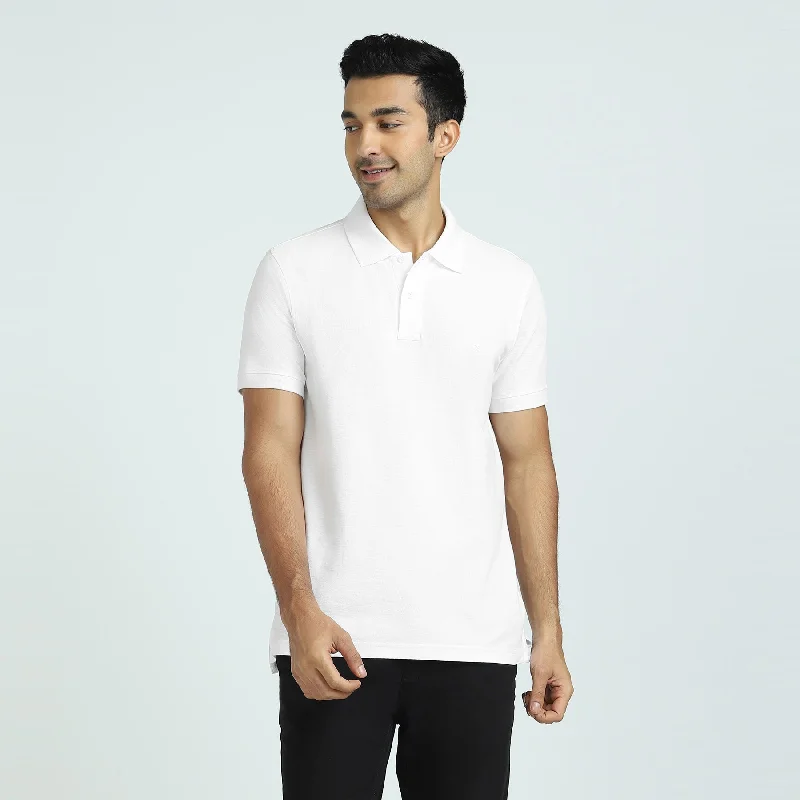Men's distressed denim - look t - shirts with a rugged appealElement Combed Cotton Polo T-shirts Polar White Men's distressed denim - look t - shirts with a rugged appealElement Combed Cotton Polo T-shirts Polar White