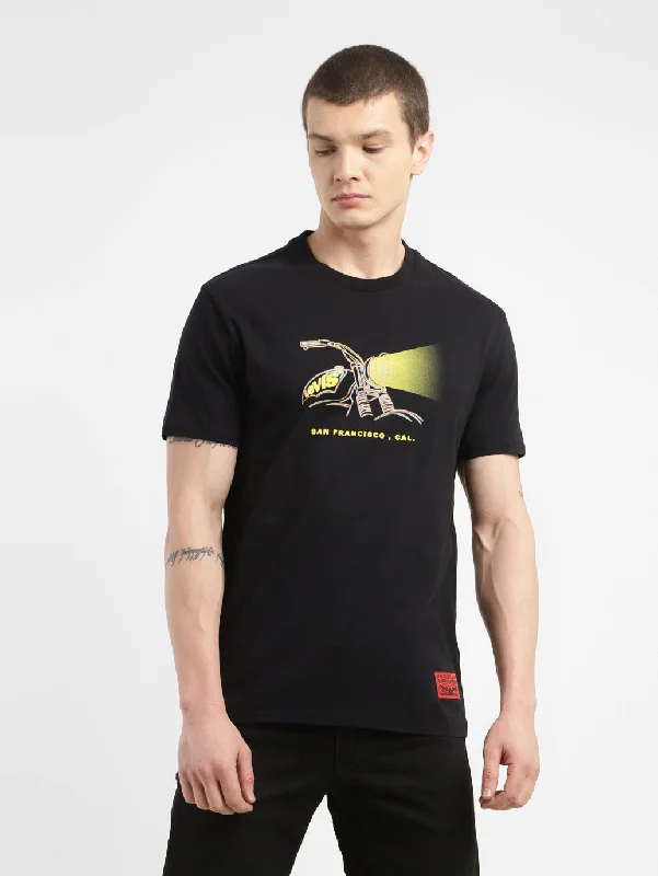 Men's antimicrobial t - shirts for odor - free freshness during travelMen's Graphic Print Crew Neck T-shirt