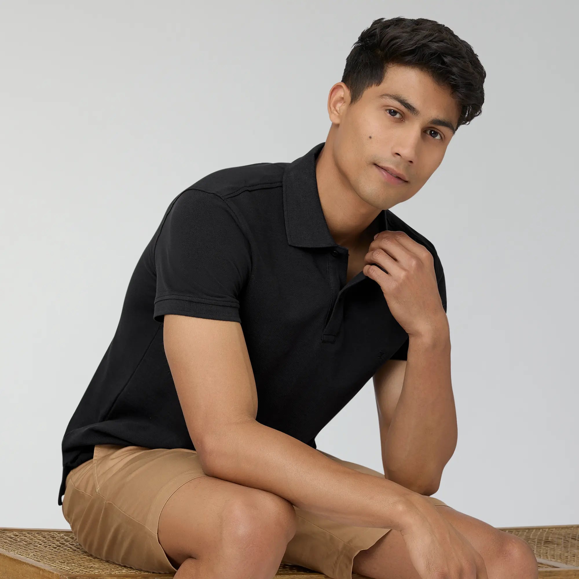 Men's ribbed t - shirts with a textured finish for added styleNova Combed Cotton Polo T-shirts Pitch Black Men's ribbed t - shirts with a textured finish for added styleNova Combed Cotton Polo T-shirts Pitch Black