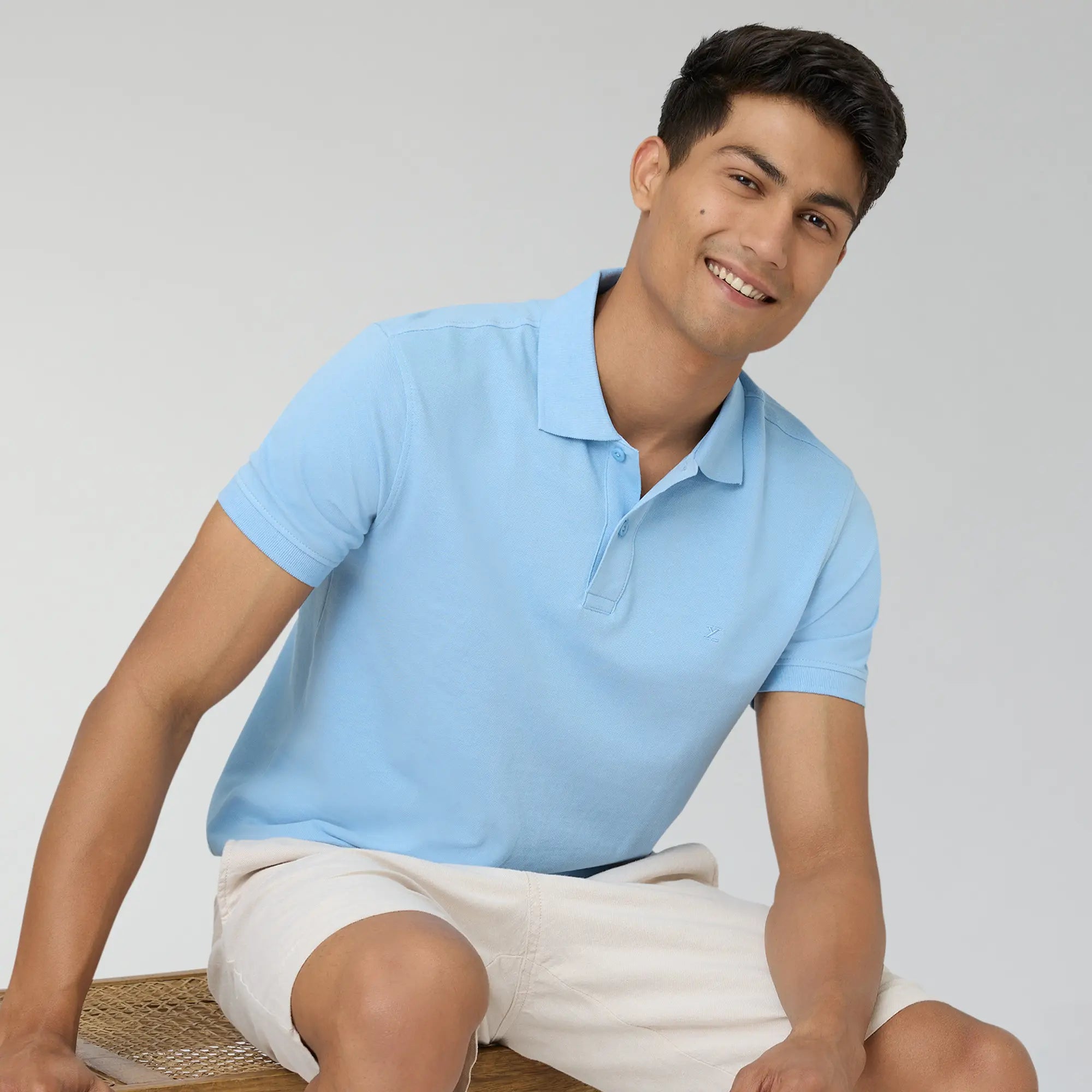 Men's v - neck muscle t - shirts for a body - building aestheticNova Combed Cotton Polo T-shirts Sky Blue Men's v - neck muscle t - shirts for a body - building aestheticNova Combed Cotton Polo T-shirts Sky Blue