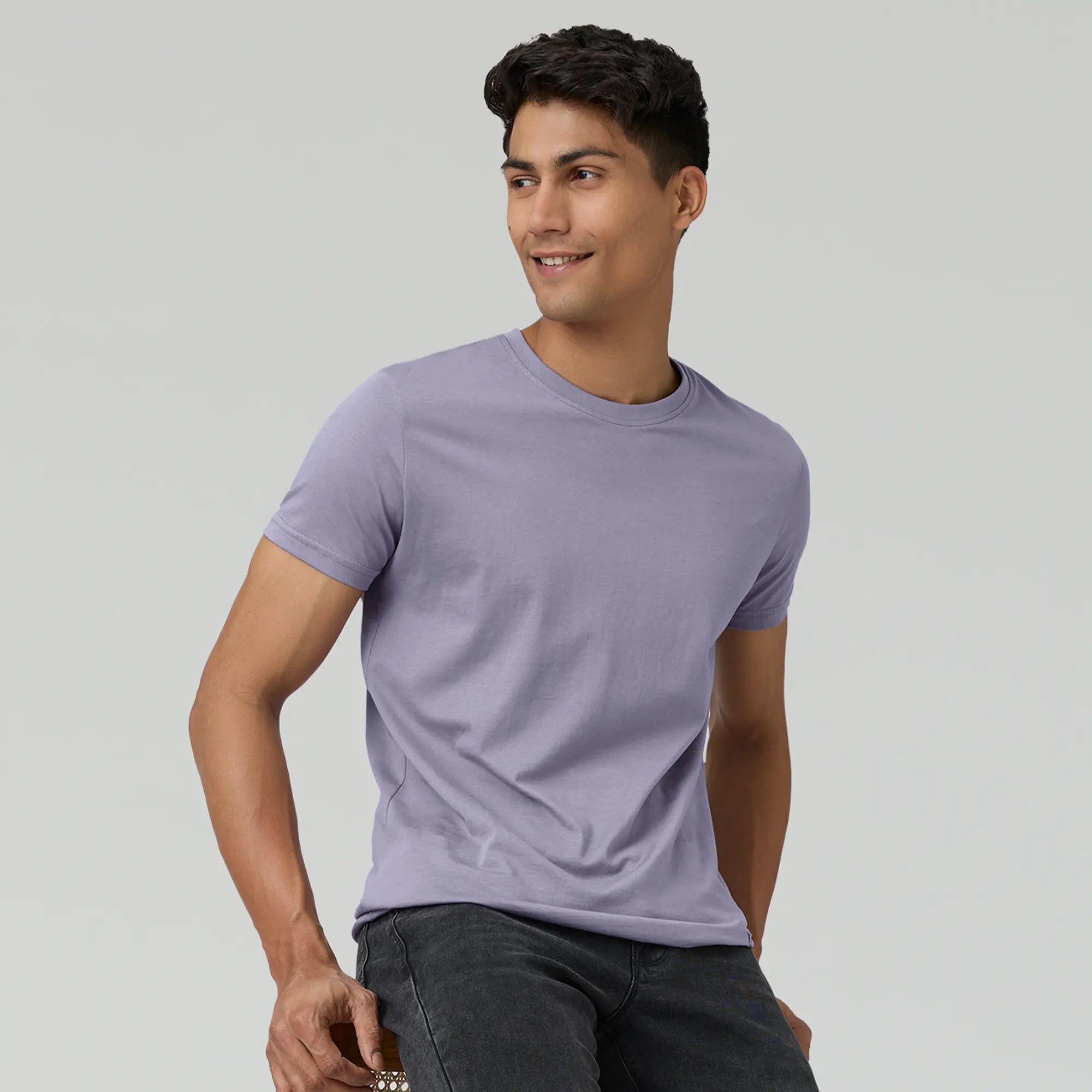 Men's eco - friendly recycled t - shirts for sustainable fashion choicesPace Combed Cotton T-shirts Misty Lilac Men's eco - friendly recycled t - shirts for sustainable fashion choicesPace Combed Cotton T-shirts Misty Lilac