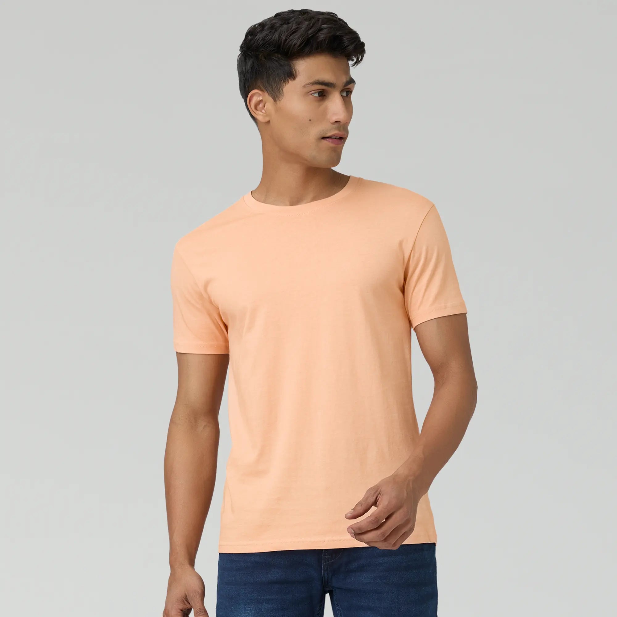 Men's polo t - shirts with a contrast collar for a preppy lookPace Combed Cotton T-shirts Peach Blush Men's polo t - shirts with a contrast collar for a preppy lookPace Combed Cotton T-shirts Peach Blush