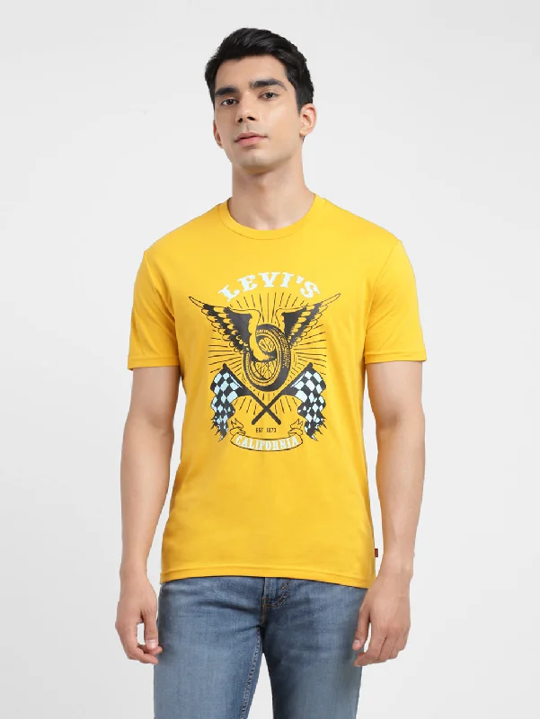 Men's organic cotton crew - neck t - shirts for everyday comfortMen's Graphic Print Slim Fit T-shirt Men's organic cotton crew - neck t - shirts for everyday comfortMen's Graphic Print Slim Fit T-shirt