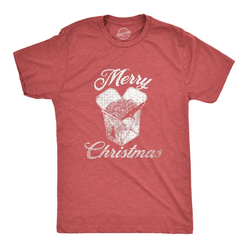 Men's slim - fit graphic t - shirts with vintage rock band printsMerry Christmas Takeout Men's T Shirt Men's slim - fit graphic t - shirts with vintage rock band printsMerry Christmas Takeout Men's T Shirt