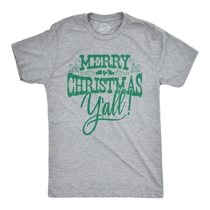 Men's printed Hawaiian t - shirts for tropical vacationsMerry Christmas Y'all Men's T Shirt Men's printed Hawaiian t - shirts for tropical vacationsMerry Christmas Y'all Men's T Shirt