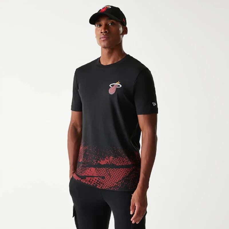 Men's distressed denim - look t - shirts with a rugged appealMiami Heat NBA Tip Off Black T-Shirt Men's distressed denim - look t - shirts with a rugged appealMiami Heat NBA Tip Off Black T-Shirt
