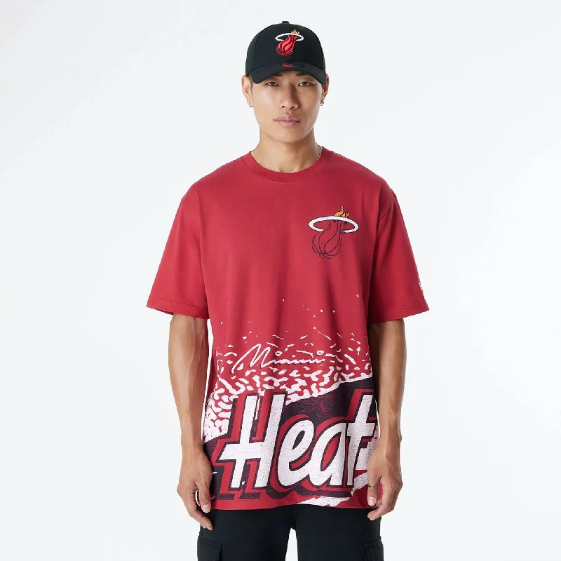 Men's UV - protection t - shirts for outdoor activities in the sunMiami Heat Sport Classic Dark Red T-Shirt Men's UV - protection t - shirts for outdoor activities in the sunMiami Heat Sport Classic Dark Red T-Shirt