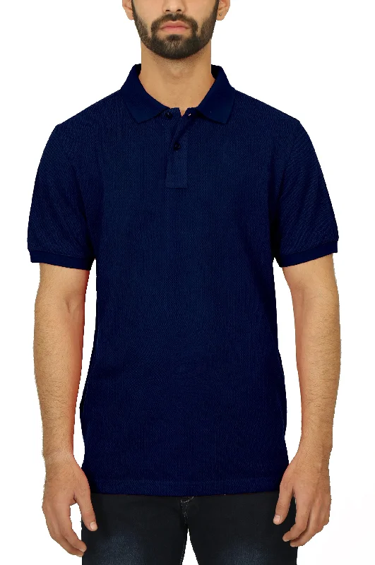 Men's high - collar polo shirts with a modern twistNAVY