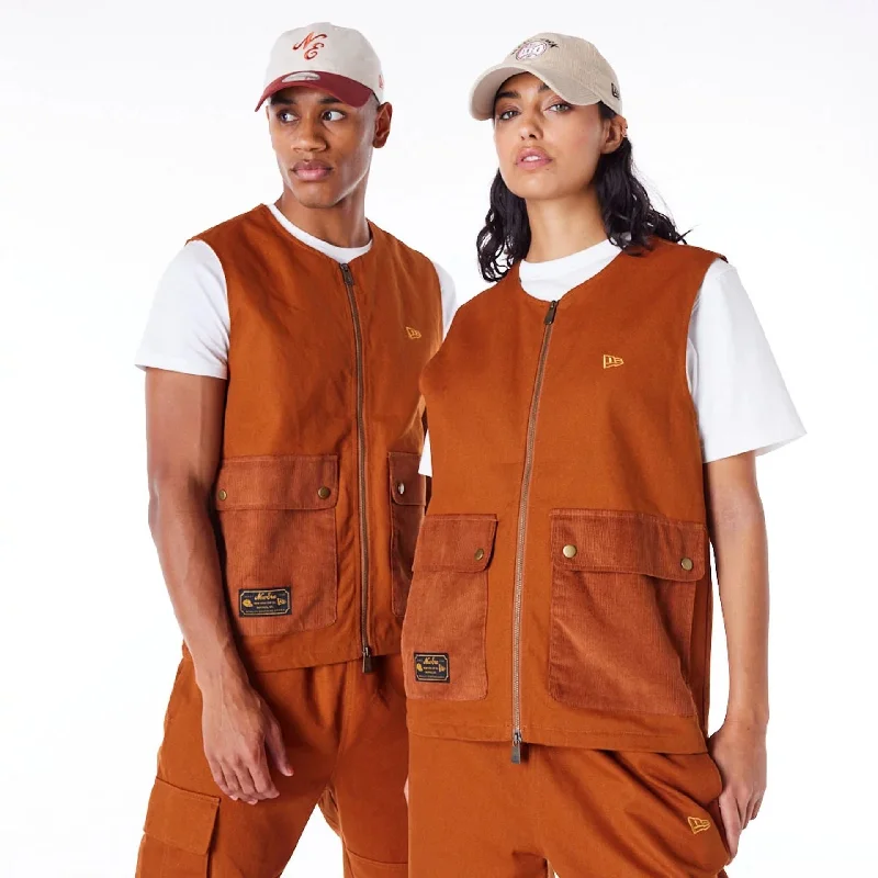 Men's UV - protection t - shirts for outdoor activities in the sunNew Era Brown Utility Vest Top Men's UV - protection t - shirts for outdoor activities in the sunNew Era Brown Utility Vest Top