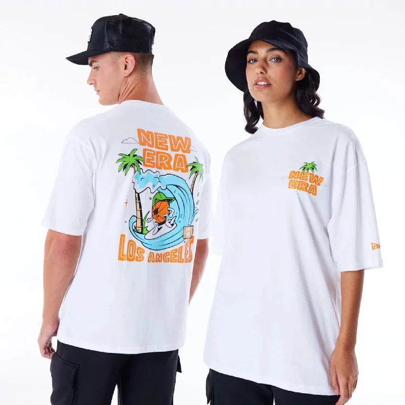 Men's plus - size pocket t - shirts with a classic lookNew Era Los Angeles City Graphic White Oversized T-Shirt Men's plus - size pocket t - shirts with a classic lookNew Era Los Angeles City Graphic White Oversized T-Shirt