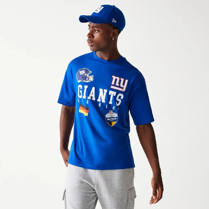 Men's distressed denim - look t - shirts with a rugged appealNew York Giants NFL Games Collegiate Blue Oversized T-Shirt Men's distressed denim - look t - shirts with a rugged appealNew York Giants NFL Games Collegiate Blue Oversized T-Shirt