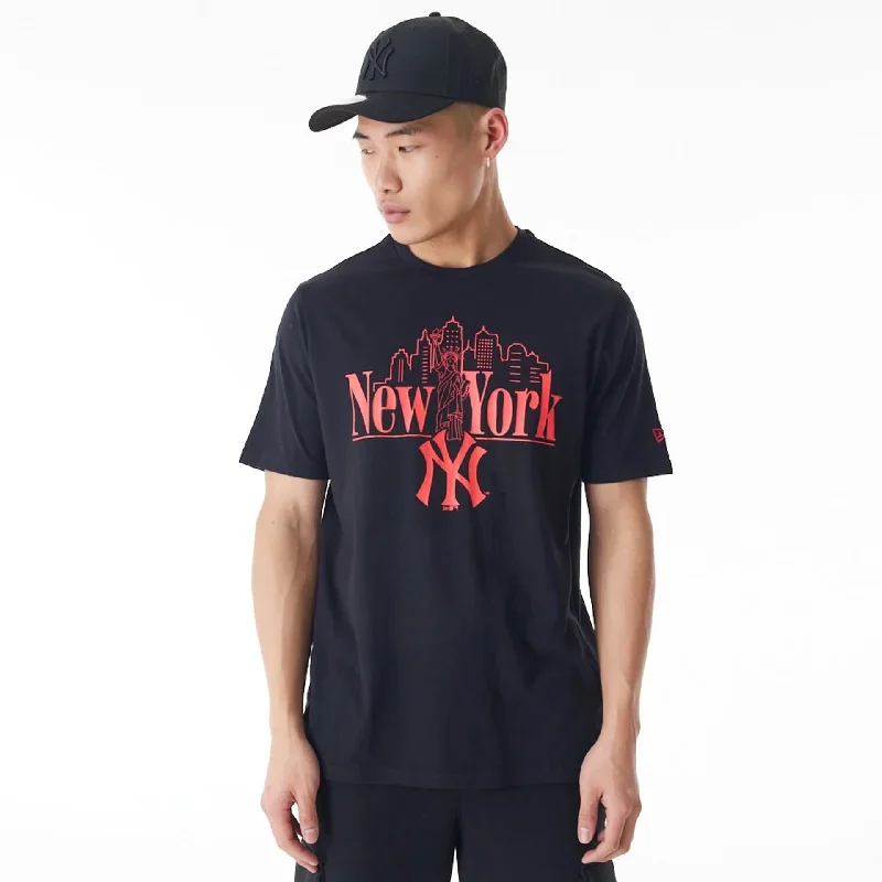 Men's short - sleeve linen t - shirts for summer beach outingsNew York Yankees MLB Graphic Black T-Shirt Men's short - sleeve linen t - shirts for summer beach outingsNew York Yankees MLB Graphic Black T-Shirt