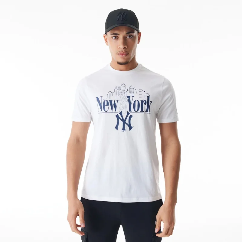 Men's printed Hawaiian t - shirts for tropical vacationsNew York Yankees MLB Graphic White T-Shirt Men's printed Hawaiian t - shirts for tropical vacationsNew York Yankees MLB Graphic White T-Shirt