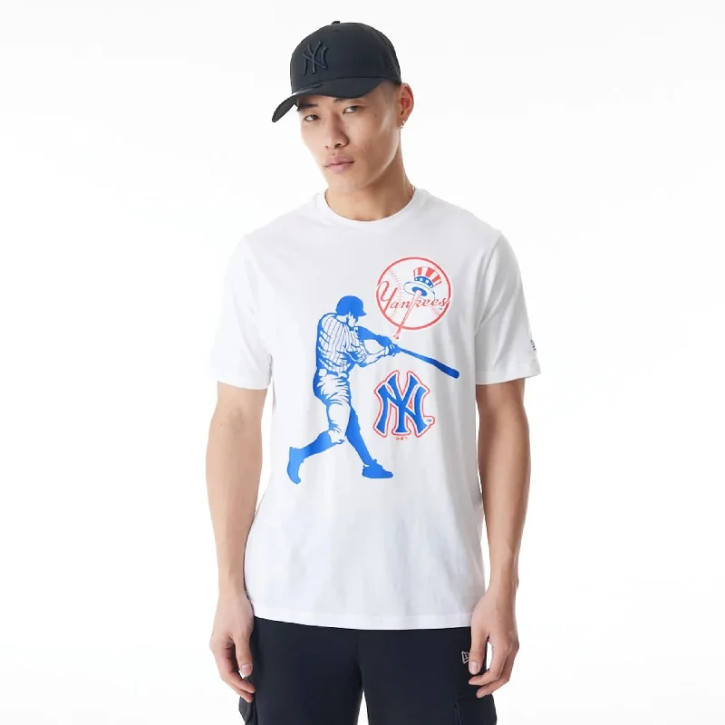 Men's mock - neck t - shirts with a modern and sleek styleNew York Yankees NFL Player Graphic White T-Shirt Men's mock - neck t - shirts with a modern and sleek styleNew York Yankees NFL Player Graphic White T-Shirt