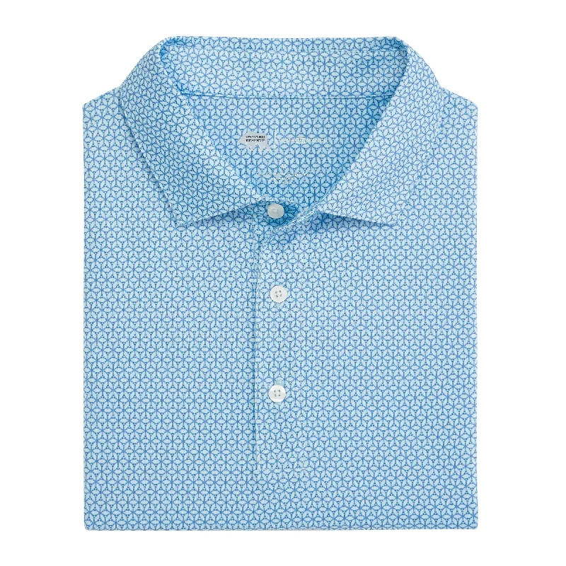 Men's lightweight performance polo shirts for tennis matchesOut Of Office Printed Performance Polo - Delicate Blue Men's lightweight performance polo shirts for tennis matchesOut Of Office Printed Performance Polo - Delicate Blue
