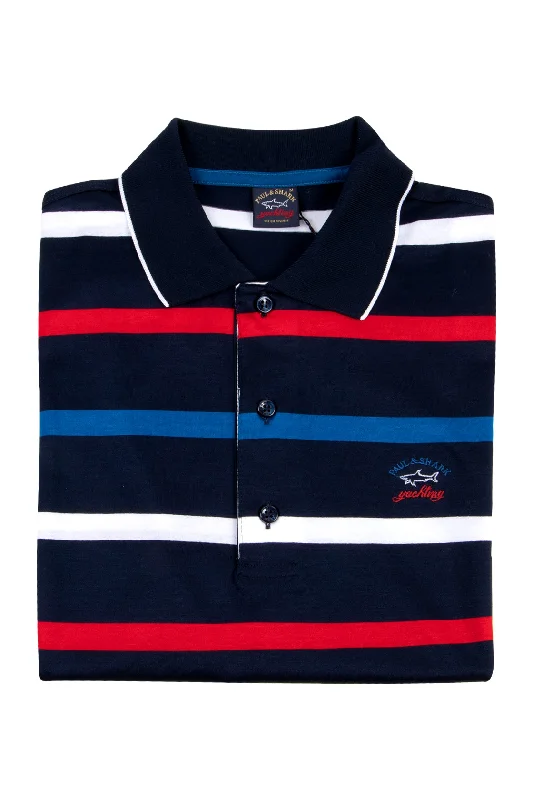 Men's budget - friendly basic polo shirts in multiple colorsPaul and Shark Multi Stripe Mercerised Cotton Polo Men's budget - friendly basic polo shirts in multiple colorsPaul and Shark Multi Stripe Mercerised Cotton Polo