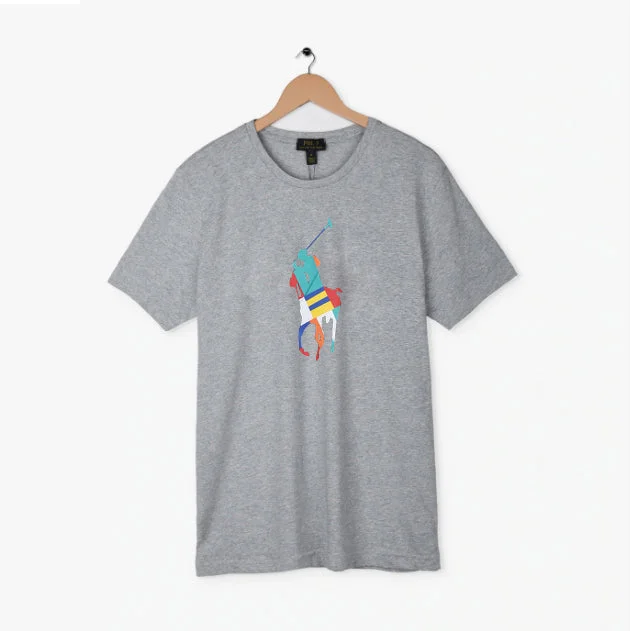 Men's UV - protected polo shirts for outdoor gardeningPL - Men 'Grey' Classic Polo Pony T-Shirt PL861 Men's UV - protected polo shirts for outdoor gardeningPL - Men 'Grey' Classic Polo Pony T-Shirt PL861