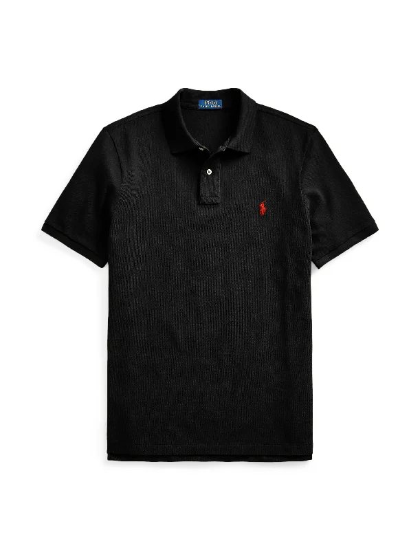 Men's plus size golf polo shirts in moisture wicking fabricPolo Ralph Lauren Classic Fit Mesh Polo Black Men's plus size golf polo shirts in moisture wicking fabricPolo Ralph Lauren Classic Fit Mesh Polo Black
