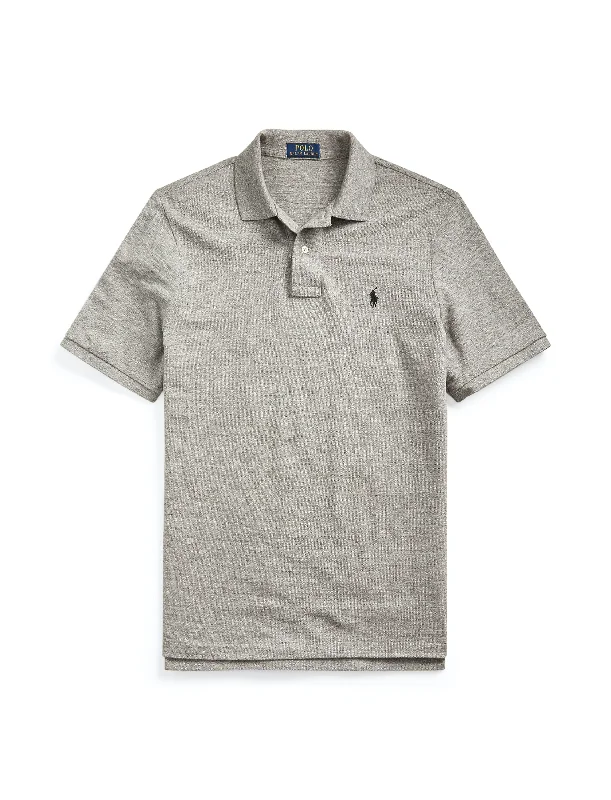 Men's two - tone stripe polo shirts with a preppy stylePolo Ralph Lauren Classic Fit Mesh Polo Heather Men's two - tone stripe polo shirts with a preppy stylePolo Ralph Lauren Classic Fit Mesh Polo Heather