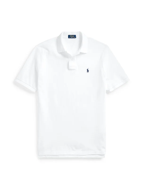 Men's button - down spread collar polo shirts for business casualPolo Ralph Lauren Classic Fit Mesh Polo White Men's button - down spread collar polo shirts for business casualPolo Ralph Lauren Classic Fit Mesh Polo White