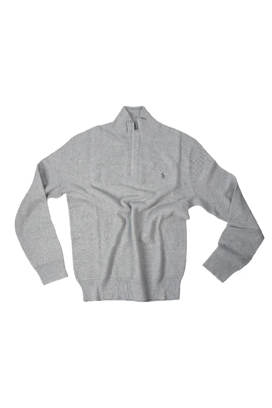 Men's quick - dry polo shirts for water sports activitiesPolo Ralph Lauren Cotton 1/4 Zip Sweat Heather