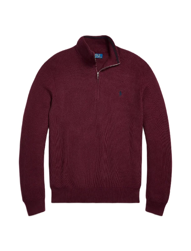 Men's formal - style silk blend polo shirts for special occasionsPolo Ralph Lauren Cotton 1/4 Zip Sweat Rich Ruby Men's formal - style silk blend polo shirts for special occasionsPolo Ralph Lauren Cotton 1/4 Zip Sweat Rich Ruby