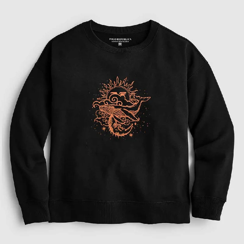 Men's UV - protected polo shirts for outdoor gardeningPolo Republica Women's Sun And Moon Printed Fleece Sweatshirt Men's UV - protected polo shirts for outdoor gardeningPolo Republica Women's Sun And Moon Printed Fleece Sweatshirt