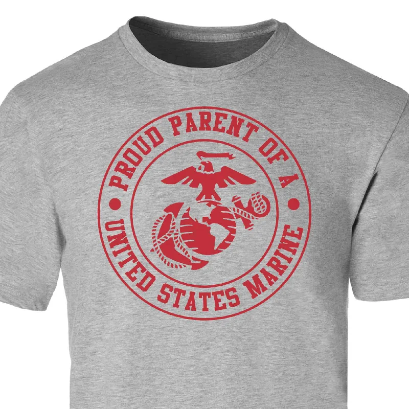 Men's button - front t - shirts with a unique artistic printProud Parent Of A US Marine T-shirt Men's button - front t - shirts with a unique artistic printProud Parent Of A US Marine T-shirt