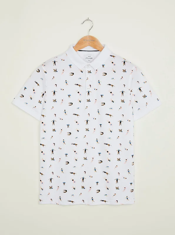 Men's budget - friendly basic polo shirts in multiple colorsQuirke Polo - White