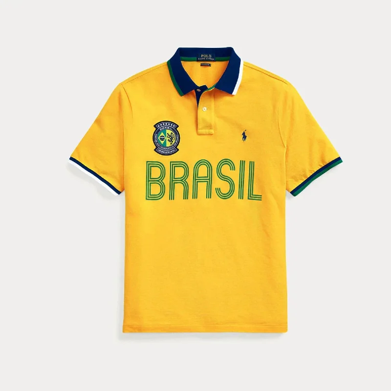 Men's quick - dry polo shirts for water sports activitiesRALPHLAUREN - Men 'Yellow' Yellow Country Mesh Brazil Polo SP001 Men's quick - dry polo shirts for water sports activitiesRALPHLAUREN - Men 'Yellow' Yellow Country Mesh Brazil Polo SP001