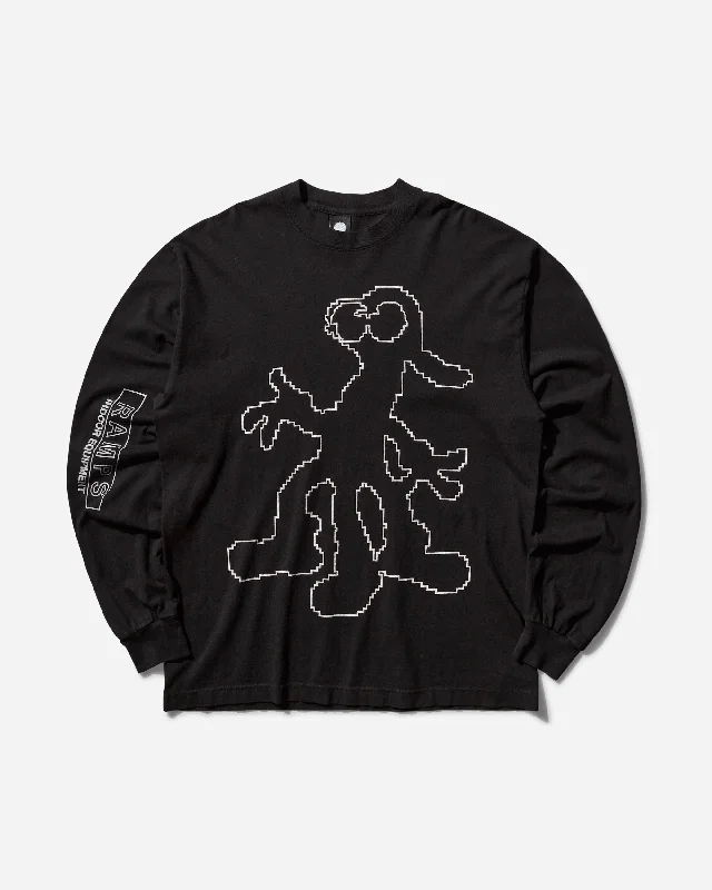 Men's button - front t - shirts with a unique artistic printMen's Jam Longsleeve T-Shirt Black Men's button - front t - shirts with a unique artistic printMen's Jam Longsleeve T-Shirt Black
