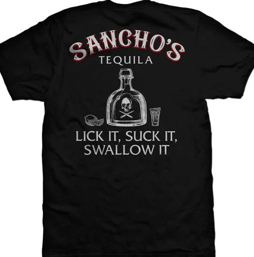 Men's button - front t - shirts with a unique artistic printSancho's Tequila Men's T-Shirt Men's button - front t - shirts with a unique artistic printSancho's Tequila Men's T-Shirt