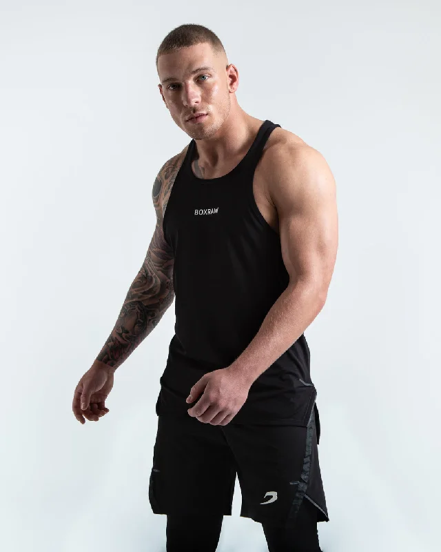 Men's ribbed t - shirts with a textured finish for added styleSMRT-TEC Stringer Tank - Black Men's ribbed t - shirts with a textured finish for added styleSMRT-TEC Stringer Tank - Black